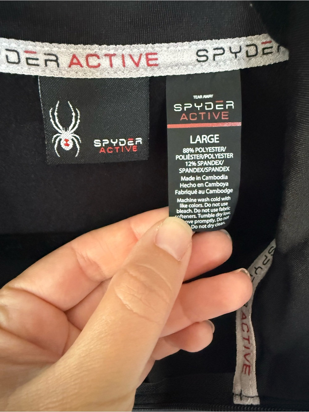 Spyder Men’s Black Half-Zip Performance Pullover Gray Panels L - Picture 2 of 8